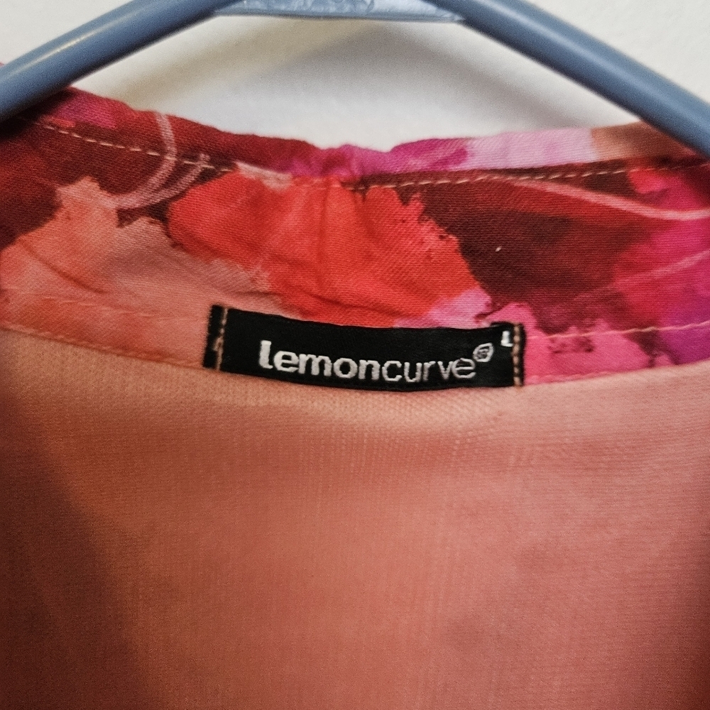 Lemoncurve Sz L Floral Coastal Tiered Flowy Maxi Button DownDress Quater Sleeve - Picture 3 of 16